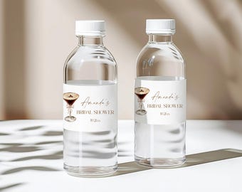Espresso Martini Bridal Shower Water Bottle Labels, Coffee Theme (Digital Download), BR4