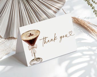 Espresso Martini Baby Shower Thank You Card, A Tini One Is On The Way (Digital Download), BA5