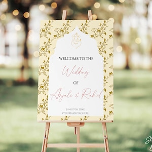 Indian Wedding Welcome Sign, Hindu Wedding Sign, Desi Wedding Decor, Hindu Wedding Ceremony Welcome Sign, Wedding Welcome Sign