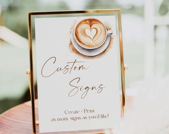 A Baby Is Brewing Baby Shower Custom Sign, Latte Coffee Theme, (Digital Download), BA6