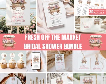 Farmers Market Bridal Shower Bundle, Editable Templates (Digital Download), BR3