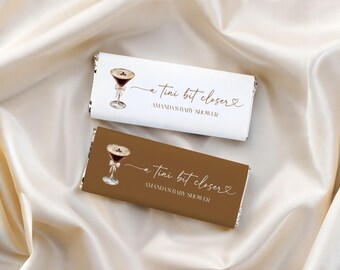 Baby Shower Chocolate Wrapper, Espresso Martini "A Tini One" Party Favor (Digital Download), BA5