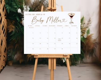 A Tini One Is On The Way Baby Shower Due Date Calendar, Espresso Martini Guess Arrival Sign (Digital Download), BA5