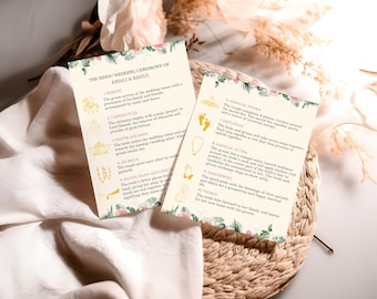 Indian Wedding Ceremony Program Template (Digital Download)