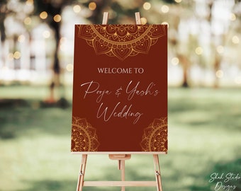 Indian Wedding Welcome Sign, Customizable Template (Digital Download)