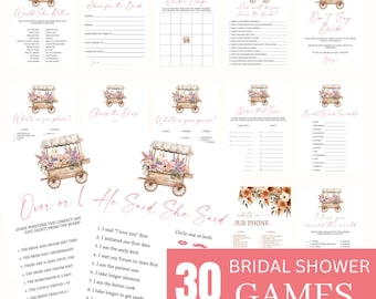 Farmer's Market Bridal Shower Games, Pink Floral (Digital Download), BR3