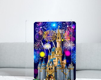 Acrylic display case with logo for Lego The Disney Castle 71040 43222 Light USA NEW