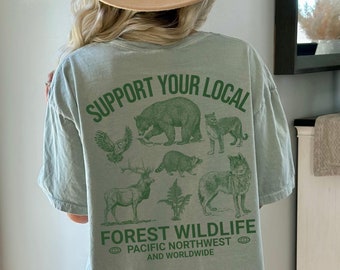 Wildlife tshirt Comfort Colors® tee PNW wildlife granola girl aesthetic shirt vintage style nature lover outdoorsy hiking camping gift her