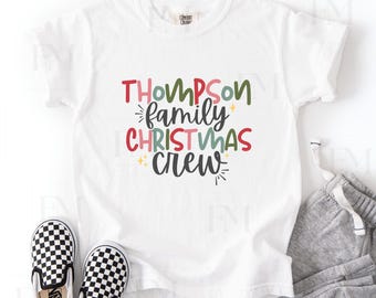 Personalized Family Christmas Crew Shirt:  Matching Custom Adult Kids Toddler Baby Holiday Family Reunion