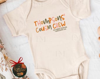 Thanksgiving Cousin Crew Personalized Matching Family Shirts for group, adult youth toddler baby