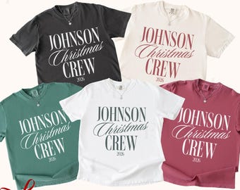 Personalized Family Christmas Crew Shirt:  Matching Custom Adult Kids Toddler Baby Holiday Family Reunion