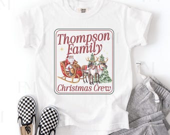 Personalized Family Christmas Crew Shirt:  Matching Custom Adult Kids Toddler Baby Holiday Family Reunion