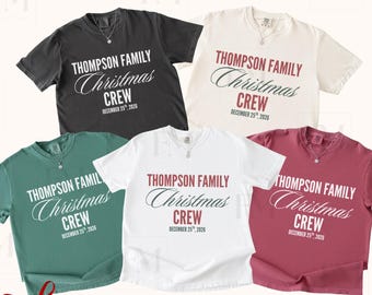Personalized Family Christmas Crew Shirt:  Matching Custom Adult Kids Toddler Baby Holiday Family Reunion