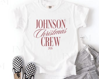 Personalized Family Christmas Crew Shirt:  Matching Custom Adult Kids Toddler Baby Holiday Family Reunion