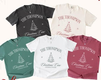 Personalized Family Christmas Crew Shirt:  Matching Custom Adult Kids Toddler Baby Holiday Family Reunion