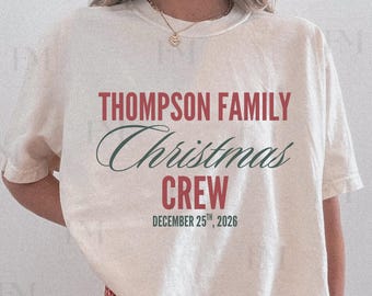 Personalized Family Christmas Crew Shirt:  Matching Custom Adult Kids Toddler Baby Holiday Family Reunion
