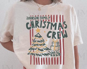 Personalized Family Christmas Crew Shirt:  Matching Custom Adult Kids Toddler Baby Holiday Family Reunion
