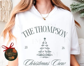 Personalized Family Christmas Crew Shirt:  Matching Custom Adult Kids Toddler Baby Holiday Family Reunion