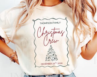 Personalized Family Christmas Crew Shirt:  Matching Custom Adult Kids Toddler Baby Holiday Family Reunion