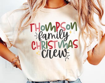 Personalized Family Christmas Crew Shirt:  Matching Custom Adult Kids Toddler Baby Holiday Family Reunion