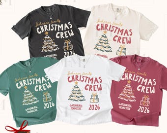 Personalized Family Christmas Crew Shirt:  Matching Custom Adult Kids Toddler Baby Holiday Family Reunion