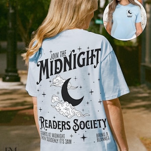 Late night readers book club gift, reading Tshirt, night owl shirt, midnight book club, booktok merch retro literary gift for bookworm