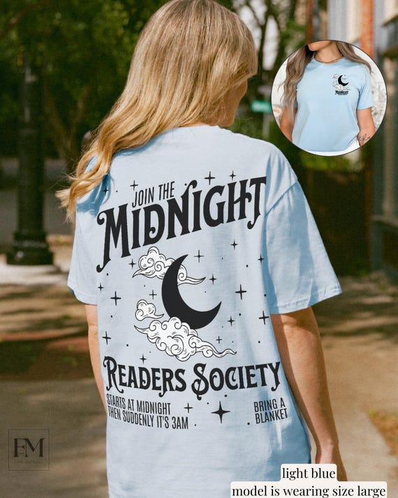 Late night readers book club gift, reading Tshirt, night owl shirt, midnight book club,  merch retro literary gift for bookworm