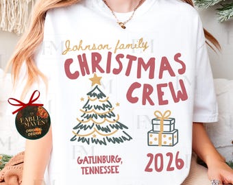 Personalized Family Christmas Crew Shirt:  Matching Custom Adult Kids Toddler Baby Holiday Family Reunion