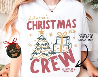 Personalized Family Christmas Crew Shirt:  Matching Custom Adult Kids Toddler Baby Holiday Family Reunion