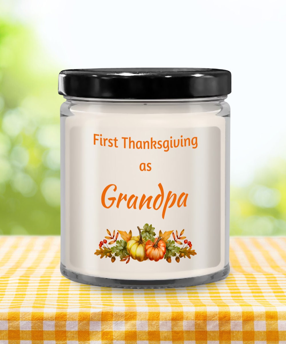 First Thanksgiving as Grandpa Candle Candles With Sayings Etsy