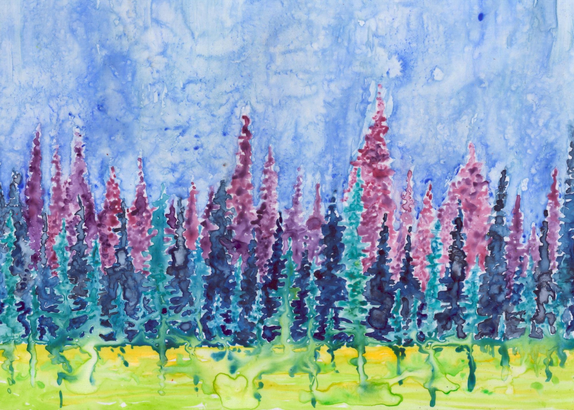 Watercolor Landscape Instant Download Printable Art Cool - Etsy