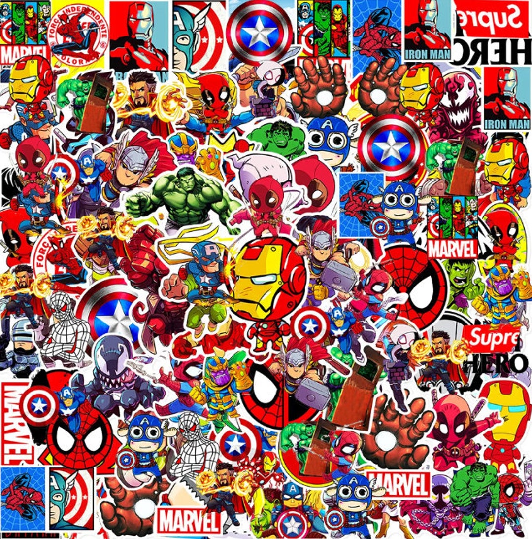 Marvel the Avengers Stickers 10 Pcs Etsy