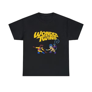 Camiseta unisex de algodón grueso con dibujos animados de Wonder Twins
