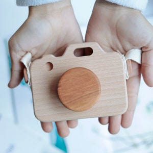 Personalized Wooden Toy Camera | Pretend Play Photo | Milestone Blocks, Props for Babies and Toddlers | Custom Baby Shower 1st Birthday Gift