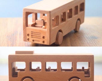 WOODEN BUS TOY - Classic Toy for Kids | 1st Christmas gift for toddler & kids | Nursery toy, Baby Shower Birthday gift | Natural Wooden Toys