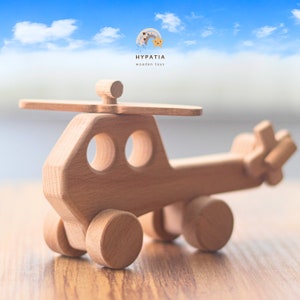Personalized WOODEN TOY HELICOPTER | Baby Shower, 1st Birthday & Christmas Gift | Little Aviator Nursery room decor helicopter Gift for Kids