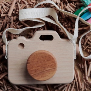 Personalized Wooden Toy Camera | Pretend Play Photo | Milestone Blocks, Props for Babies and Toddlers | Custom Baby Shower 1st Birthday Gift