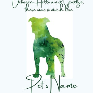 Personalized pet loss poem. Digital download pitbull loss, pet memorial