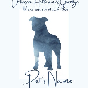 Personalized pet loss poem. Digital download pitbull loss, pet memorial