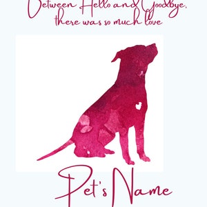 Personalized pet loss poem. Digital download pitbull loss, pet memorial