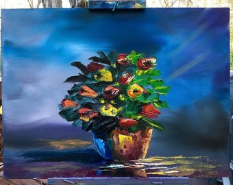 Flowers in a Vase Oil Painting