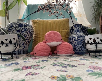 バブルガムピンクのあみぐるみクジラ - Etsy 日本