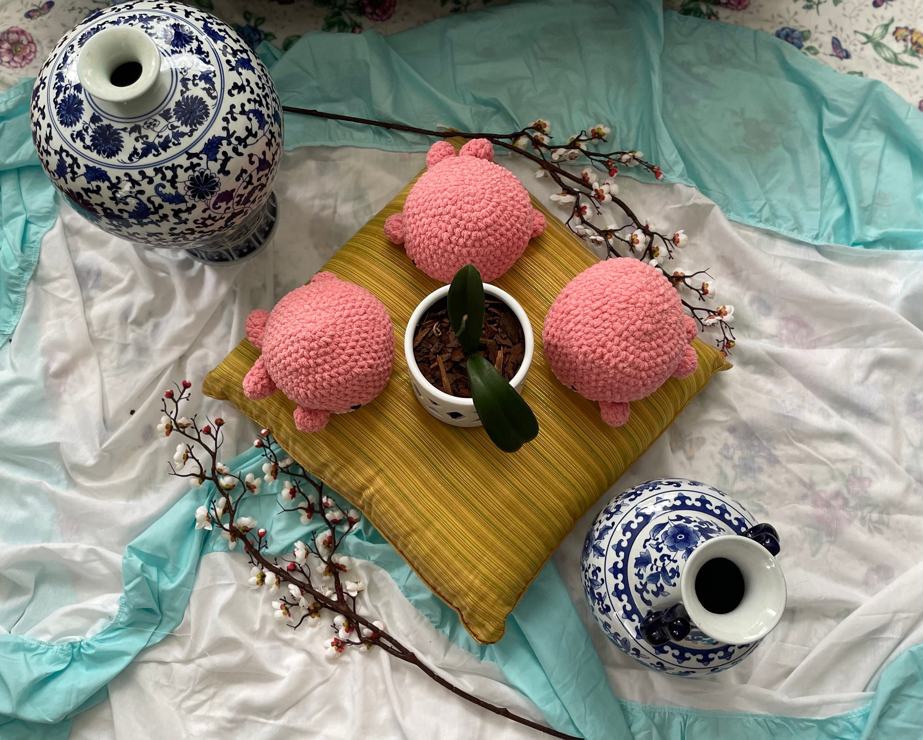 バブルガムピンクのあみぐるみクジラ - Etsy 日本