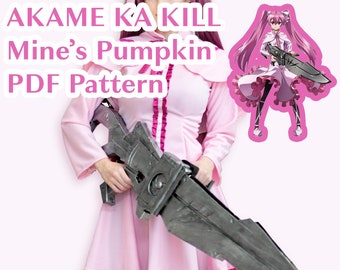Patrón PDF de calabaza de Akame Ga Kill de Mine para cosplay de anime para accesorios de espuma EVA