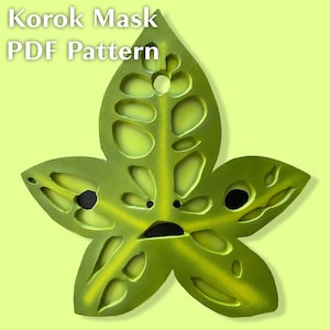 Korok Cosplay Oaki Five Pointed Leaf Mask PDF Pattern for EVA Foam