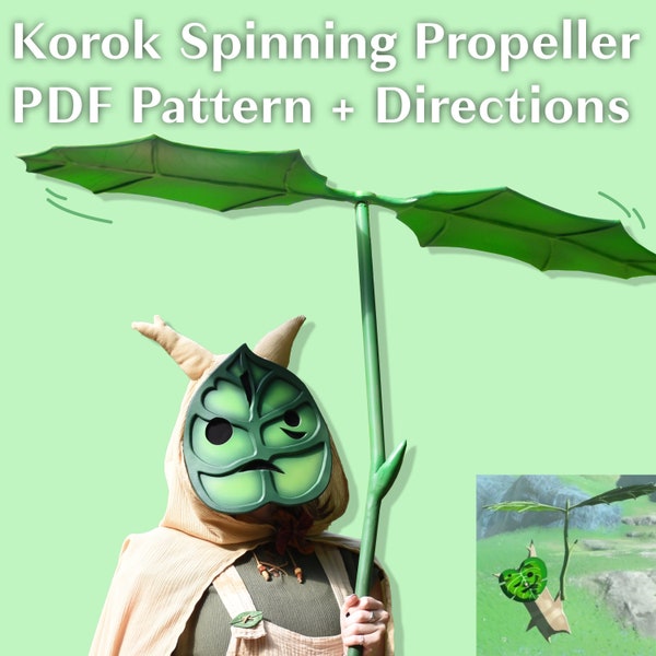 Korok Cosplay Spinning Propeller Leaf Prop PDF Pattern and Instructions