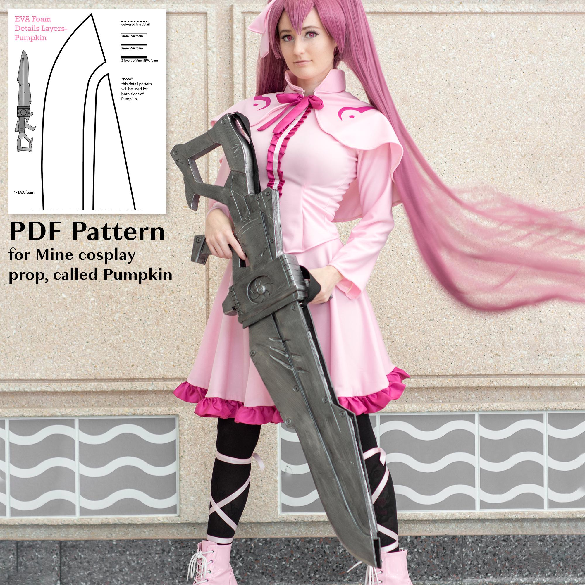 アニメコスプレマインアカメが斬るパンプキンPDFパターンEVAフォーム