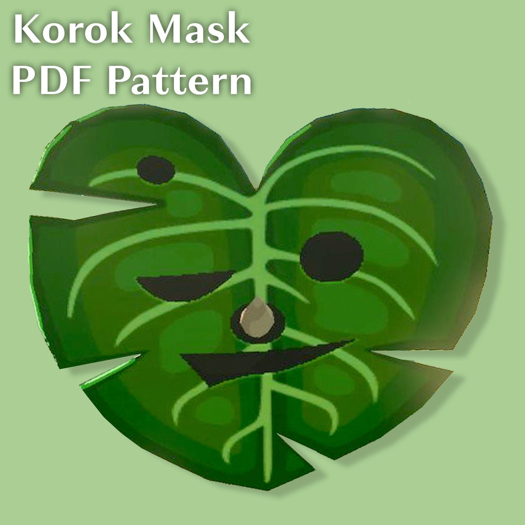 Korok Cosplay Tasho Mask PDF Pattern for EVA Foam Heart Shaped Monstera Korok Cosplay Tasho Mask PDF Pattern for EVA Foam Heart Shaped Monstera