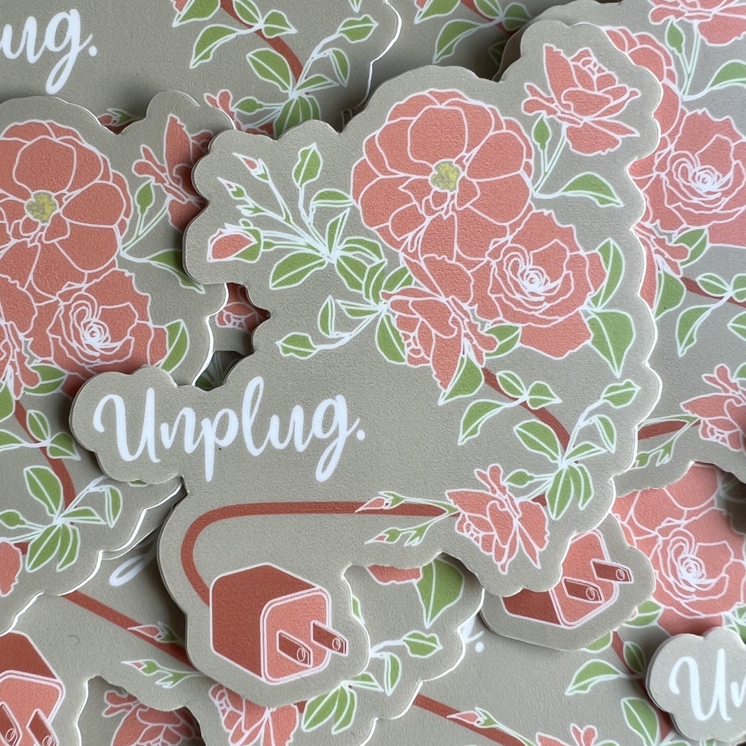 Unplug Sticker, Vinyl Sticker, Laptop Sticker, Water Bottle Sticker ...