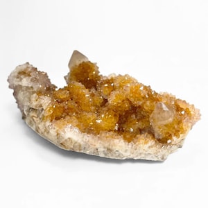 Yellow Spirit Quartz Specimen with hematite inclusions, Authentic Amethyst Cactus Crystal, Crystal Decor